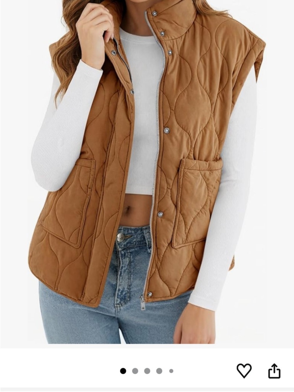 NWT Cicy Bell Quilted Puffer Vest Stand Collar Zip Up Lightweight Padded Gilet S